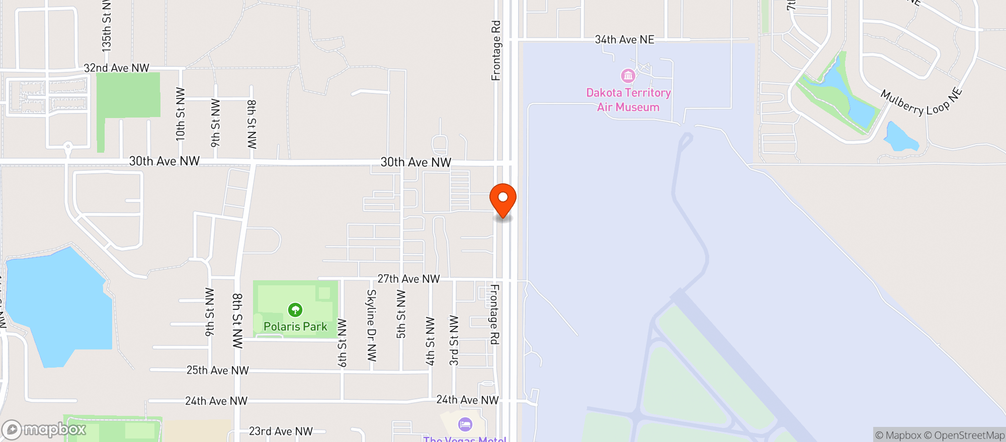Map showing Turning Leaf Minot