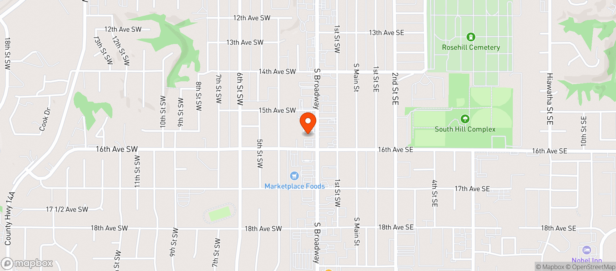 Map showing Aces Lounge & Casino