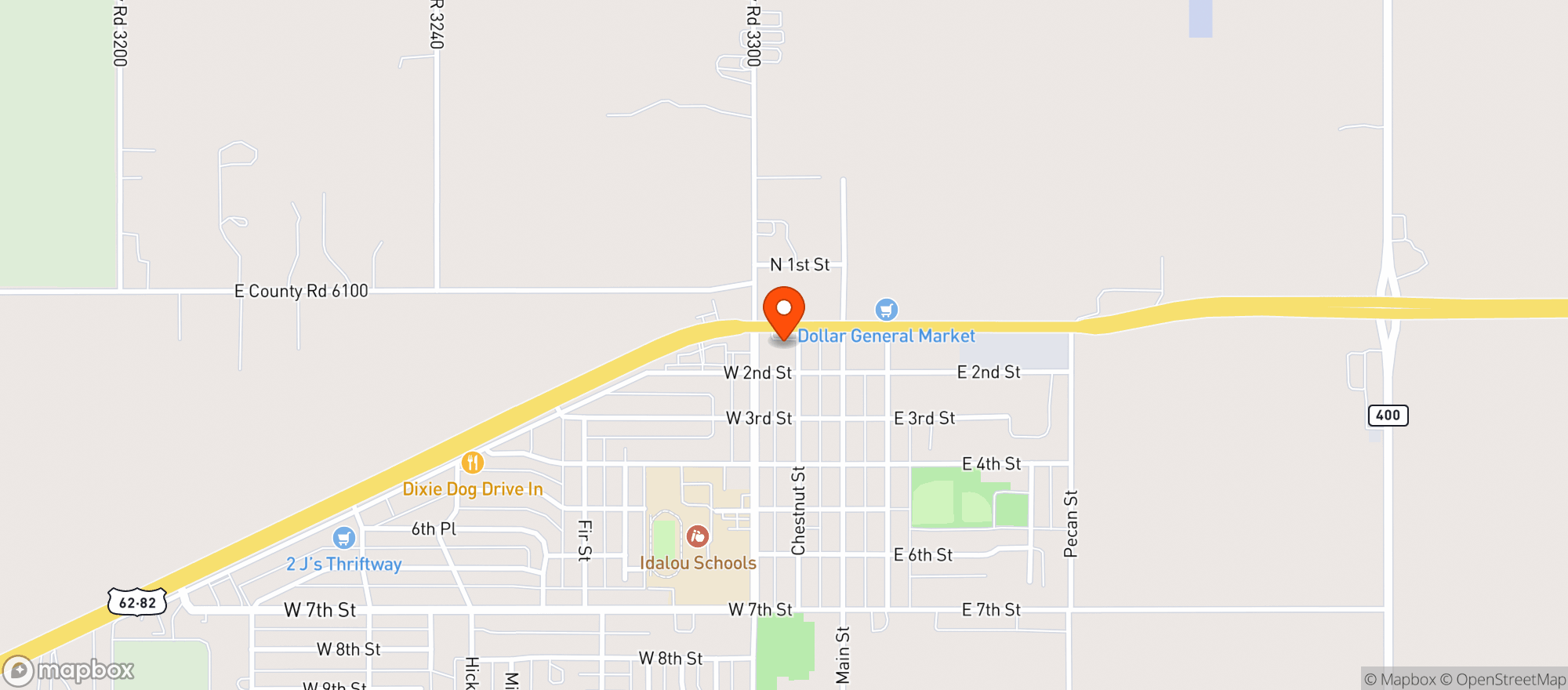 Map showing Allsup's