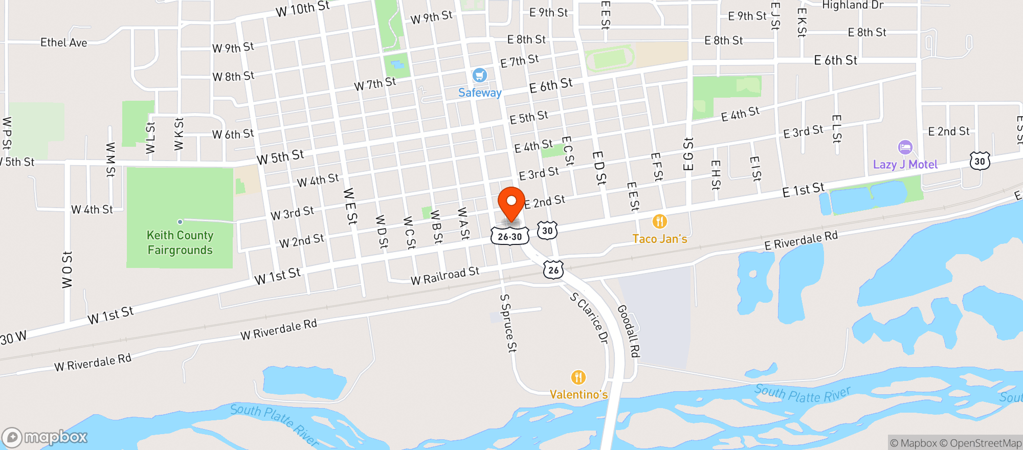 Map showing Ogallala Watering Hole