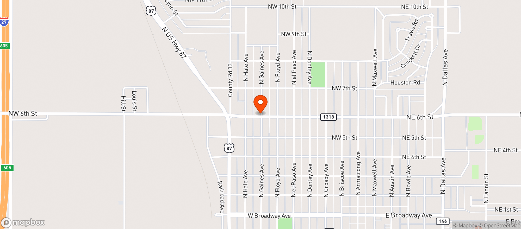 Map showing Allsup's
