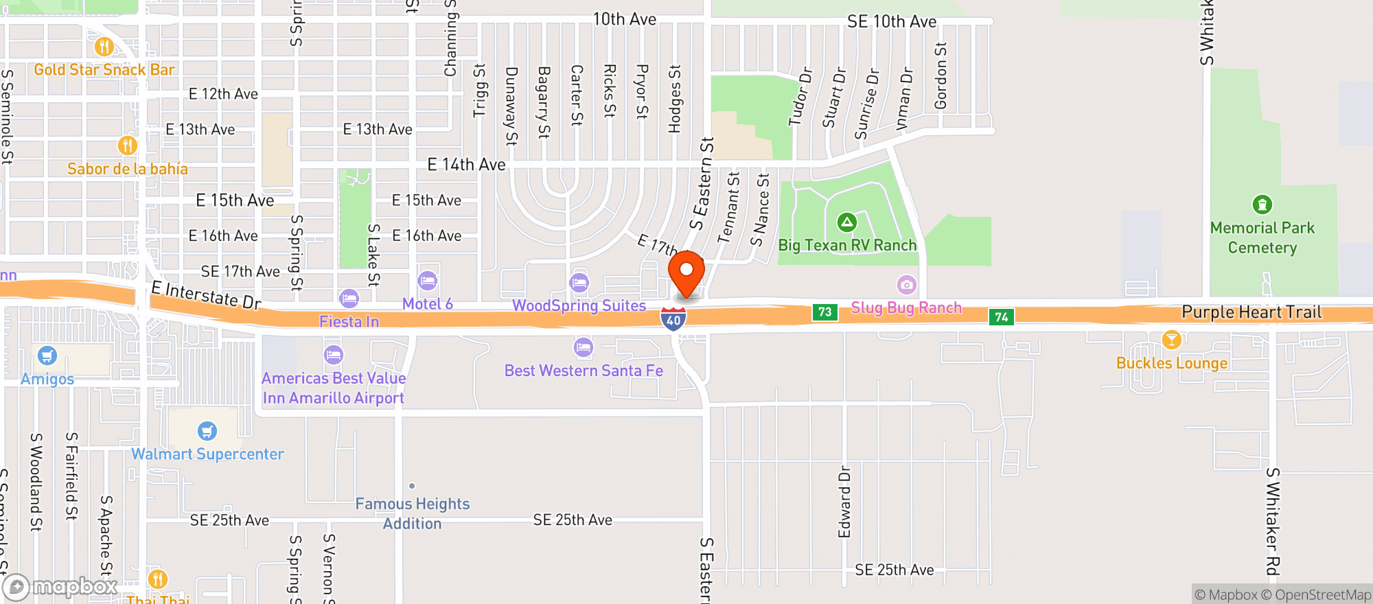 Map showing Quiktrip