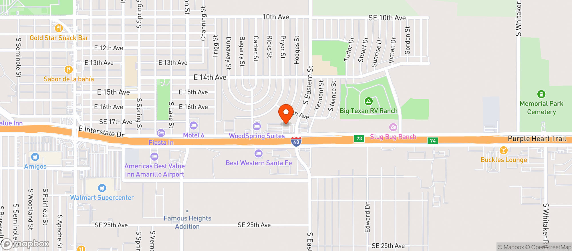 Map showing Quiktrip #7908