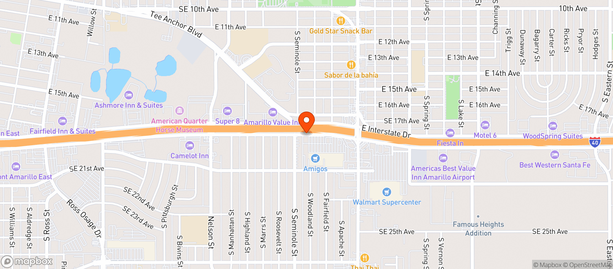 Map showing Amigos United