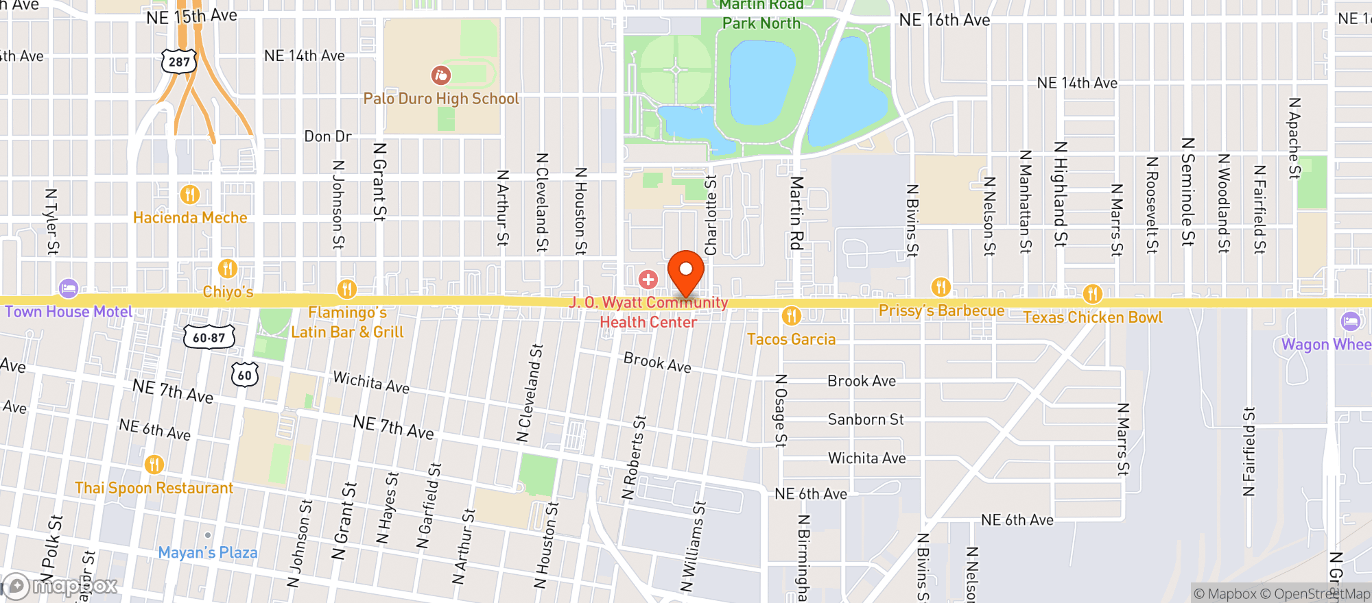 Map showing United Supermarkets