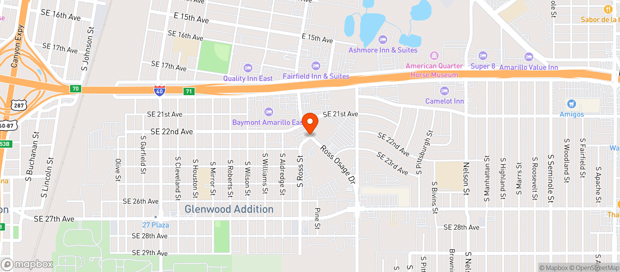 Map showing La Fiesta Restaurant