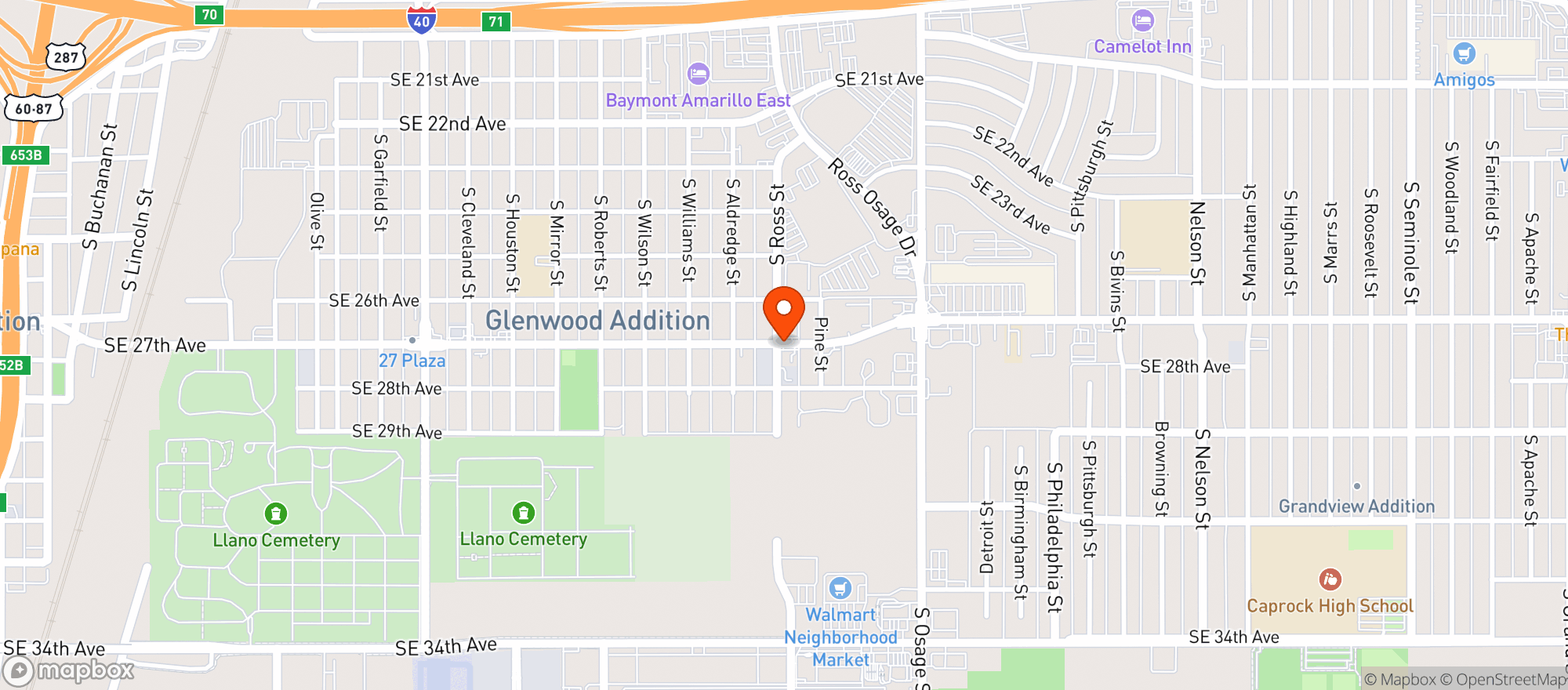Map showing 27th Discount Liquor
