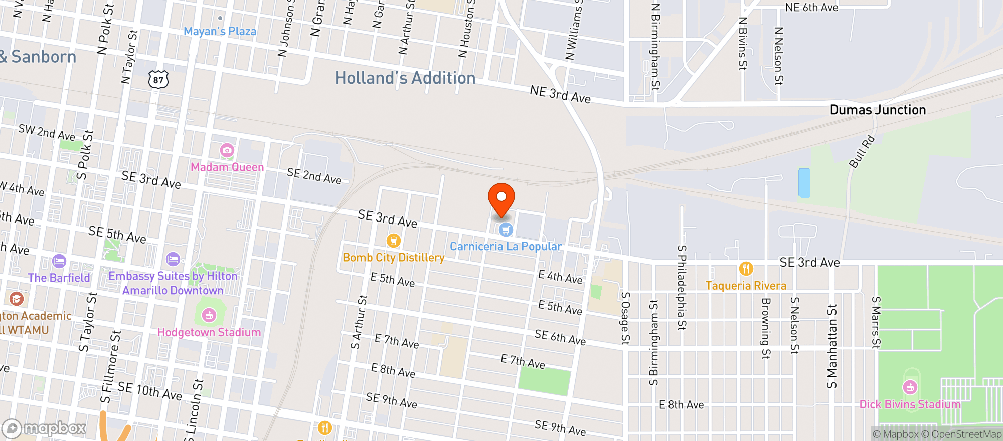 Map showing Carniceria La Popular