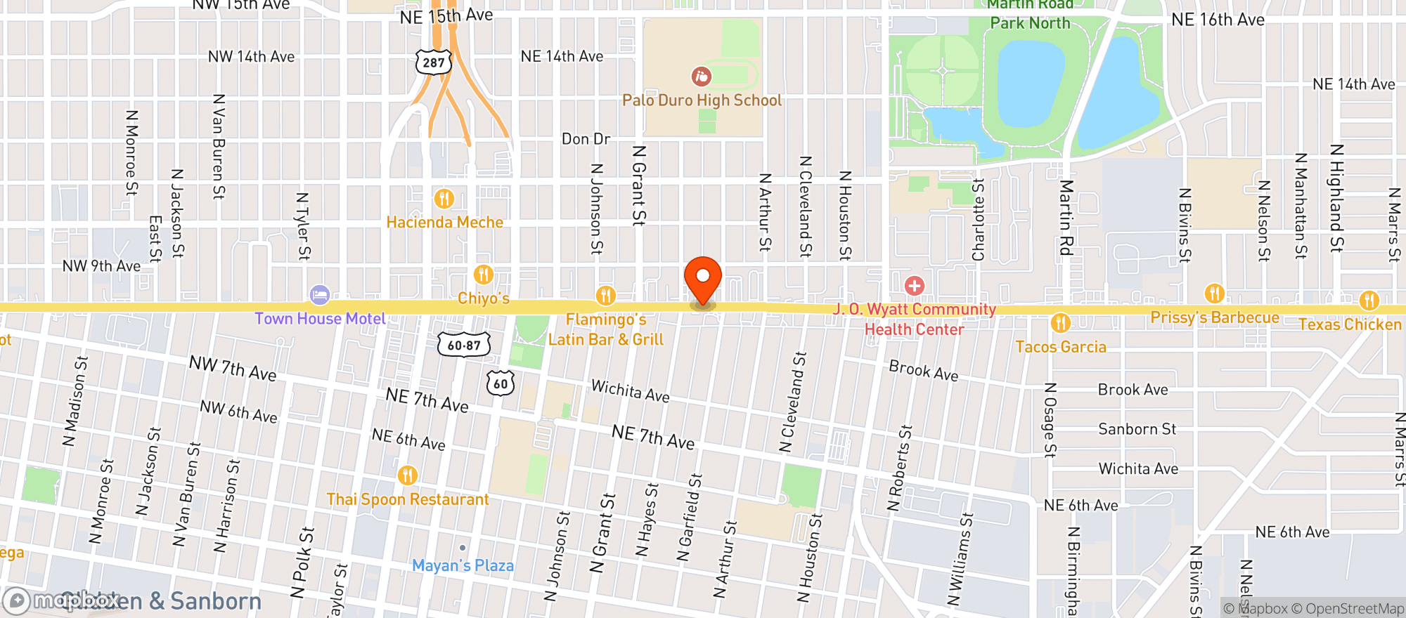 Map showing Dubai Nightclub Bar