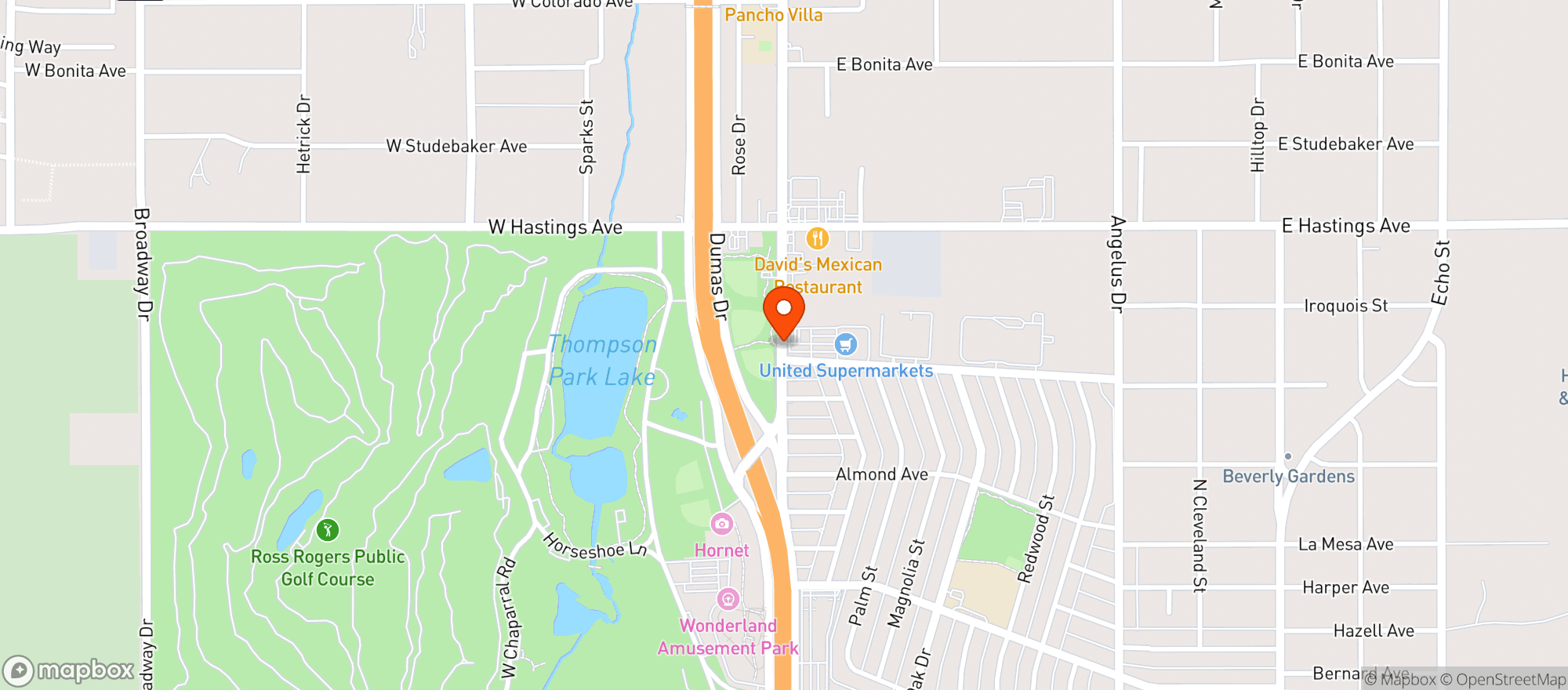 Map showing United Supermarkets