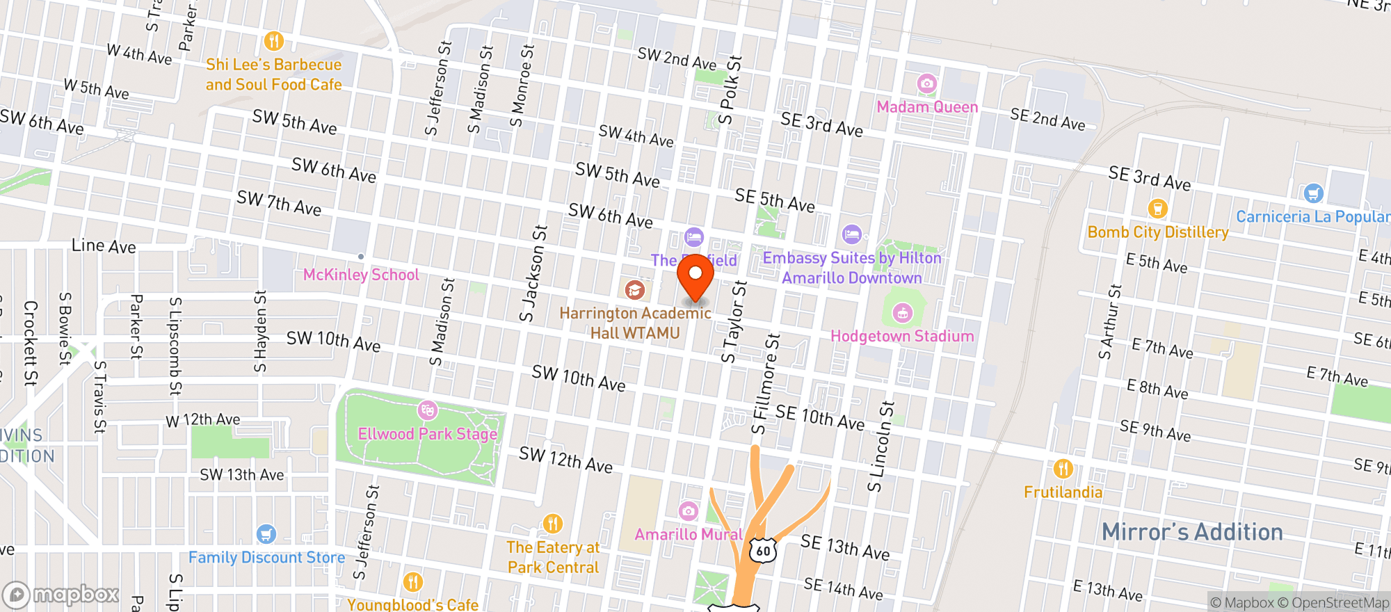 Map showing Braceros Downtown