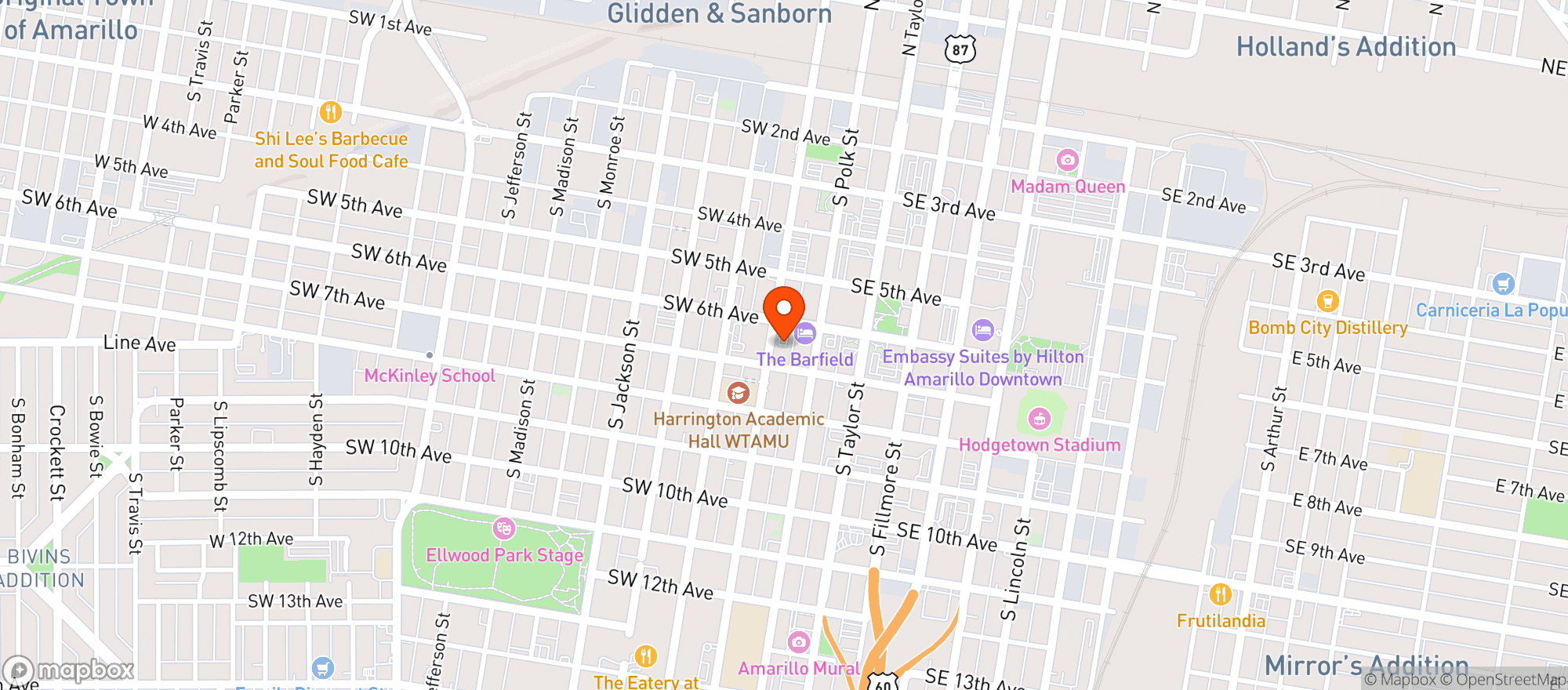 Map showing Ohms Gallery Cafe