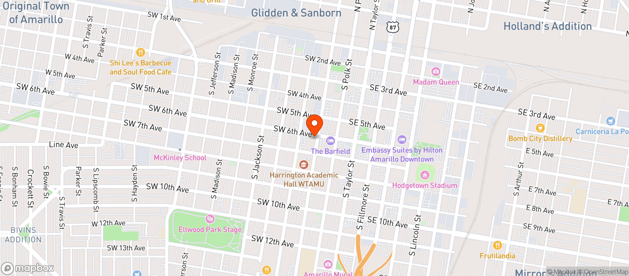 Map showing Amarillo Club