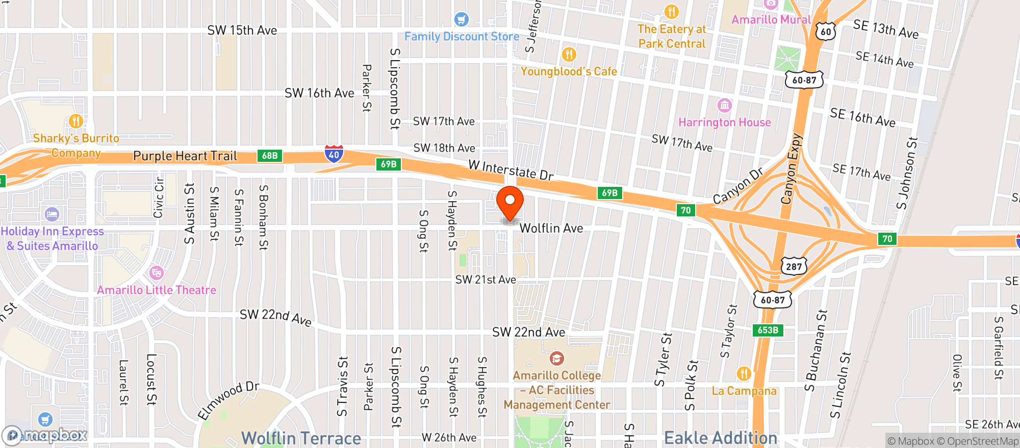Map showing Lone Star Liquor