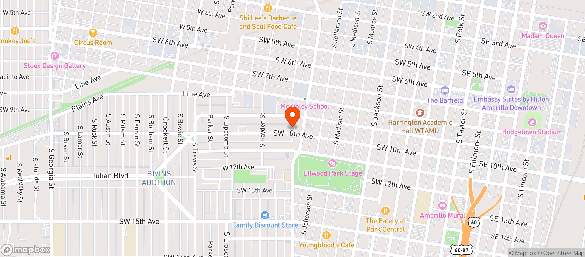 Map showing Shivs Quick Mart