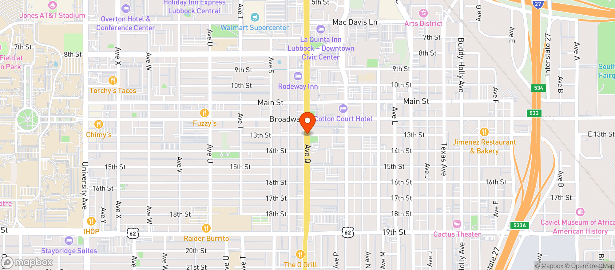 Map showing 4th Street