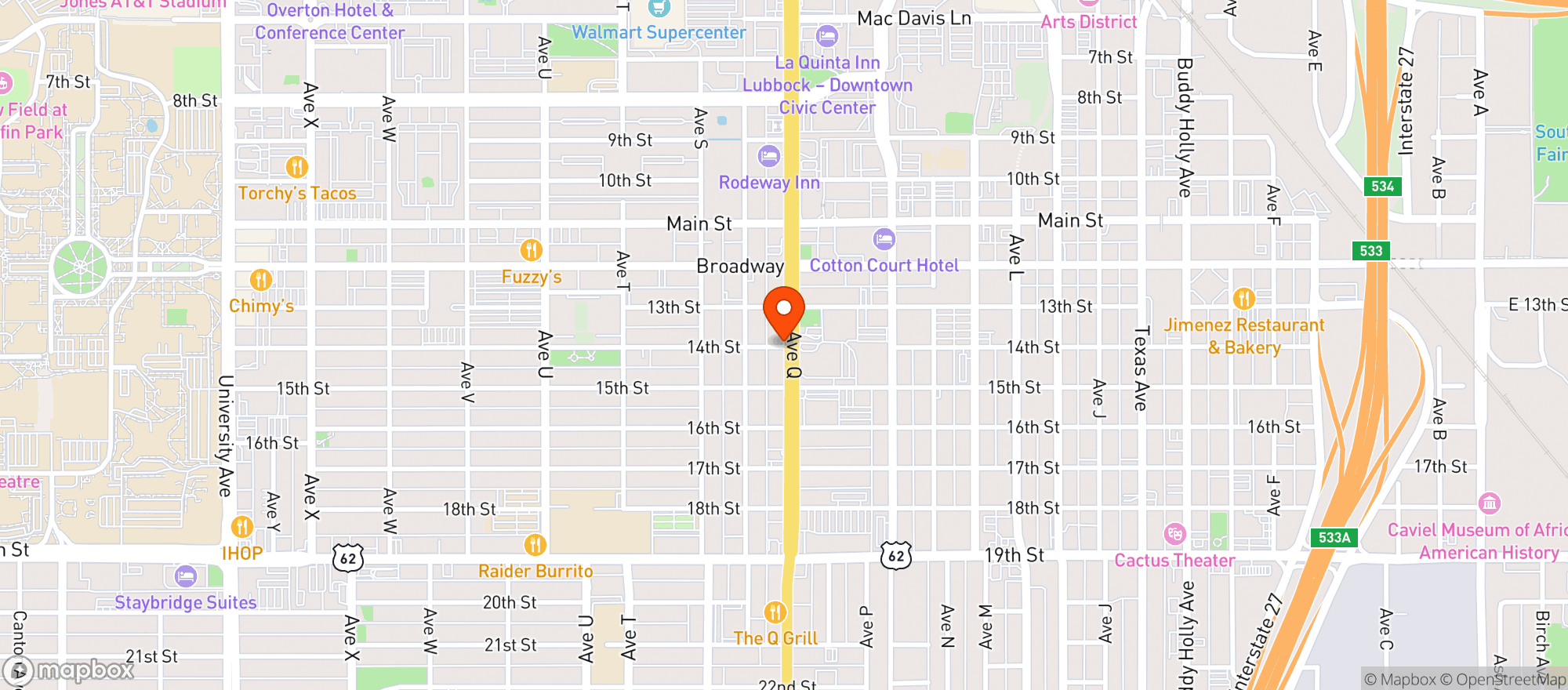Map showing Flippers Tavern