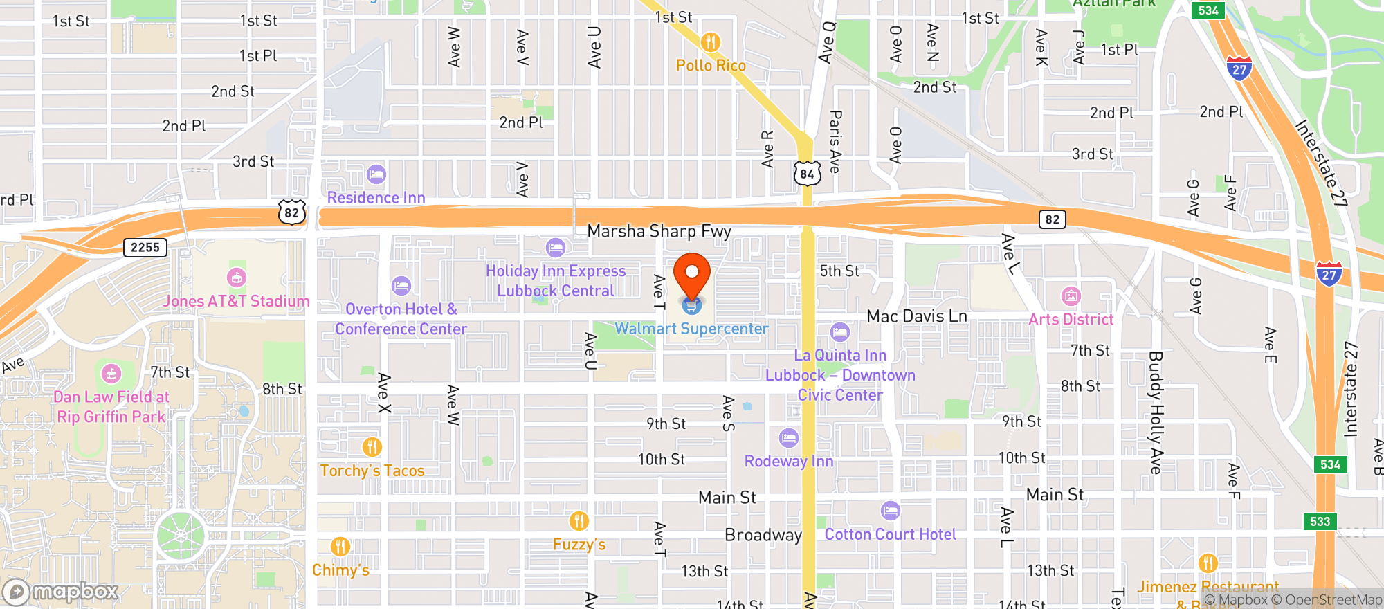 Map showing Walmart Supercenter