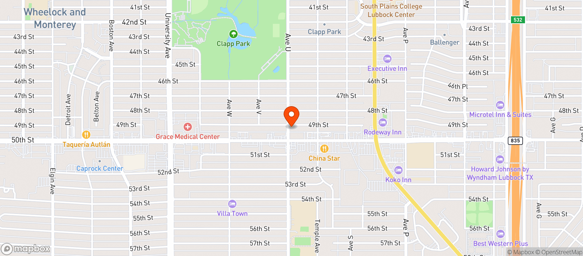Map showing 50th St Liquor Beer & Wine