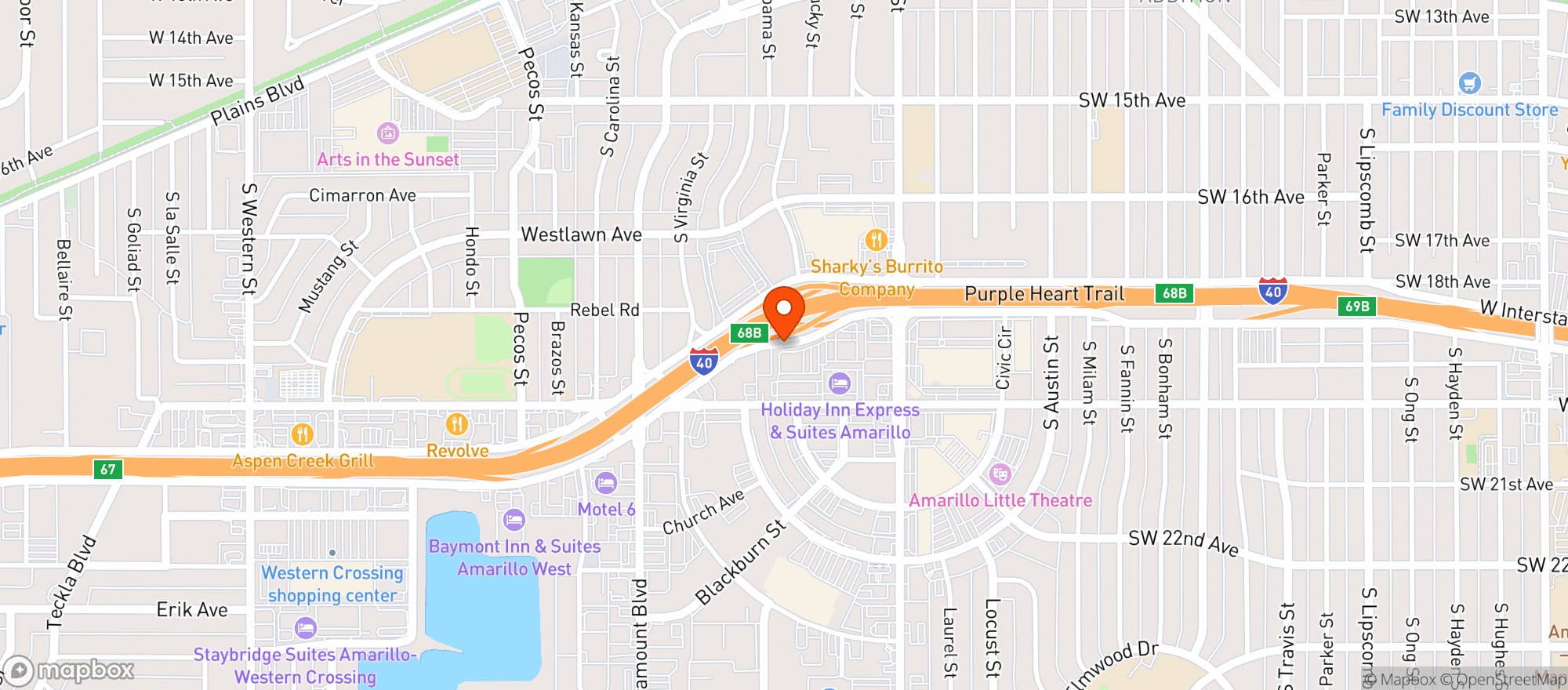 Map showing Bubbas 33