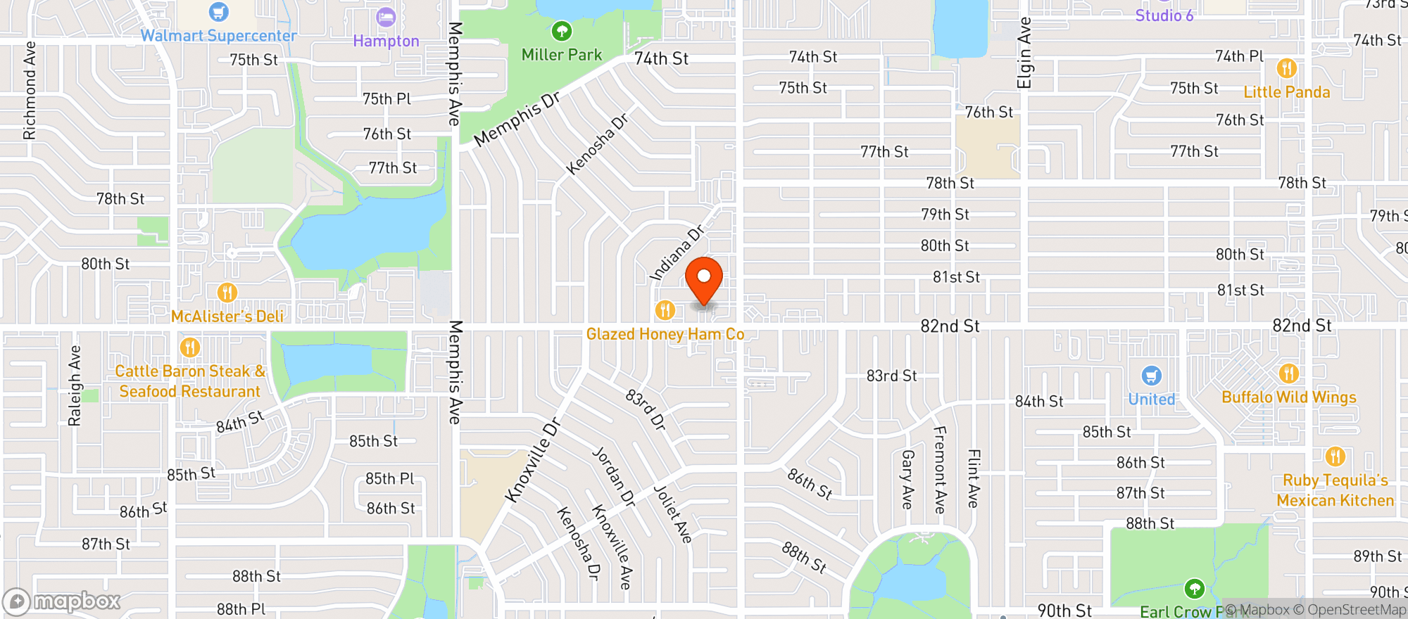 Map showing CBD American Shaman of Lubbock