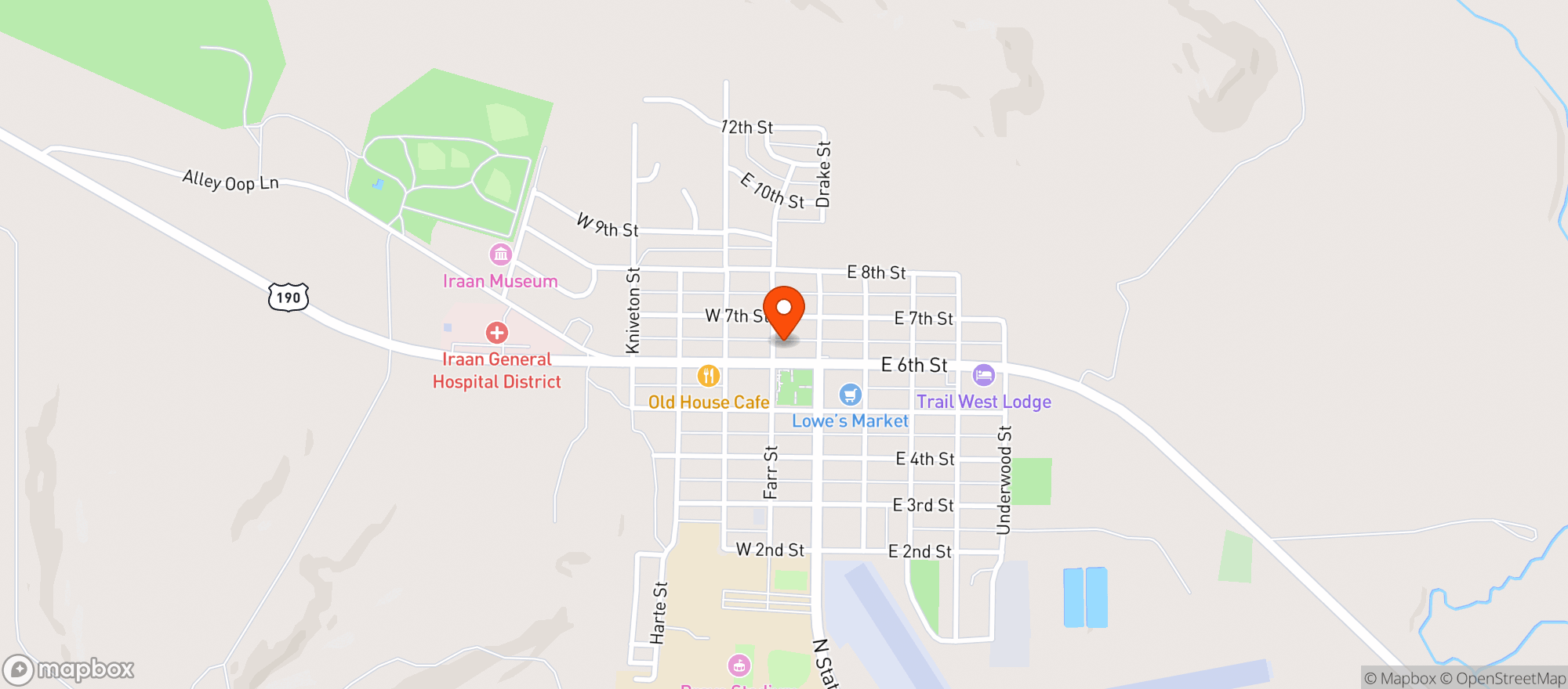 Map showing Allsup's