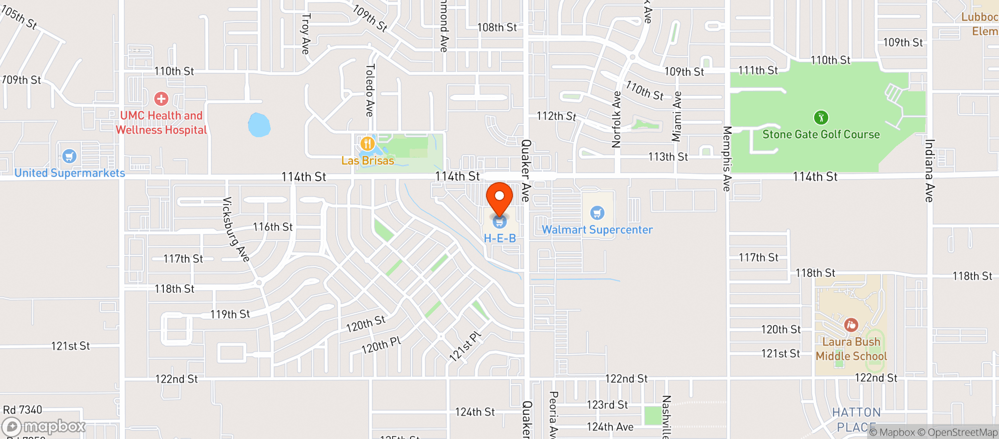 Map showing HEB #772 - Lubbock