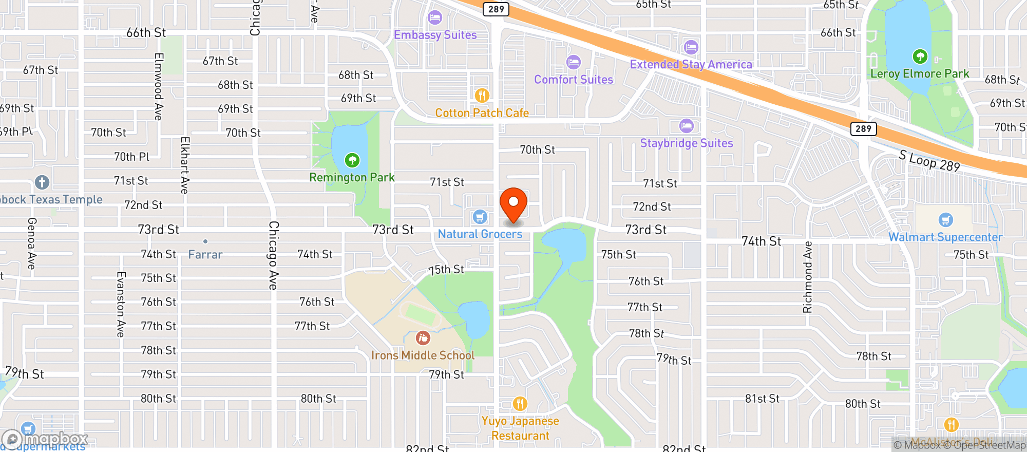 Map showing Natural Grocers by Vitamin Cottage - Natural Grocers by VC_Lubbock (LB) - 00530067