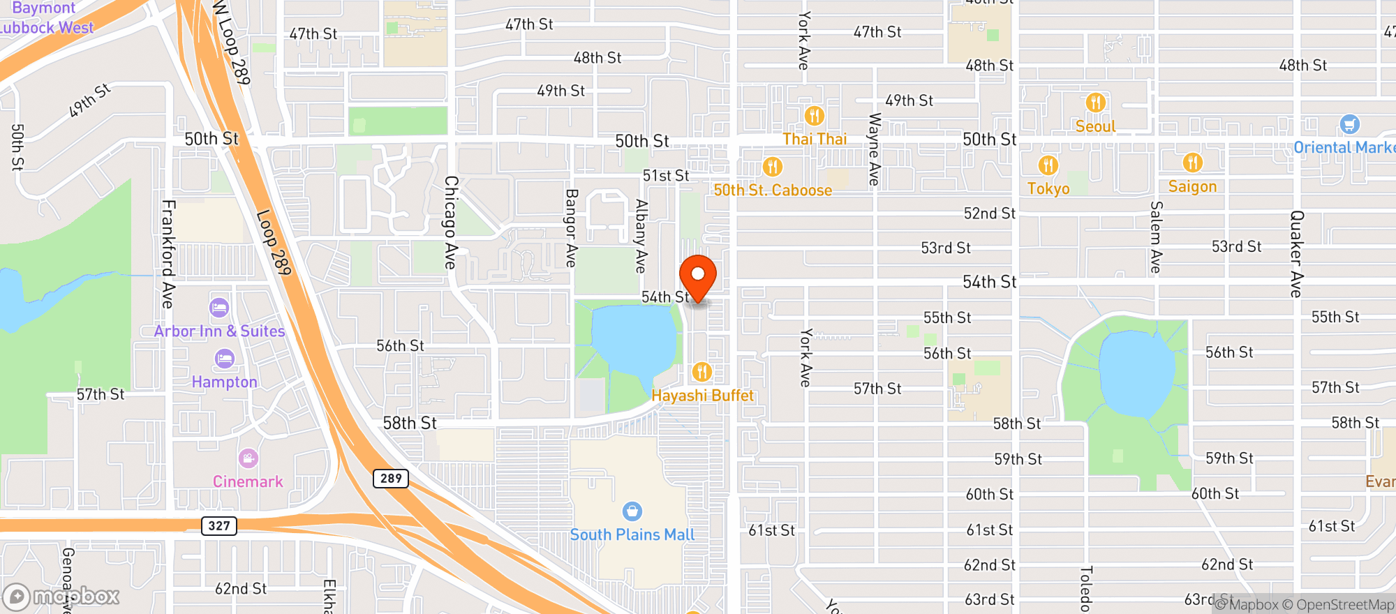 Map showing Eskimo Hut #2 Lubbock