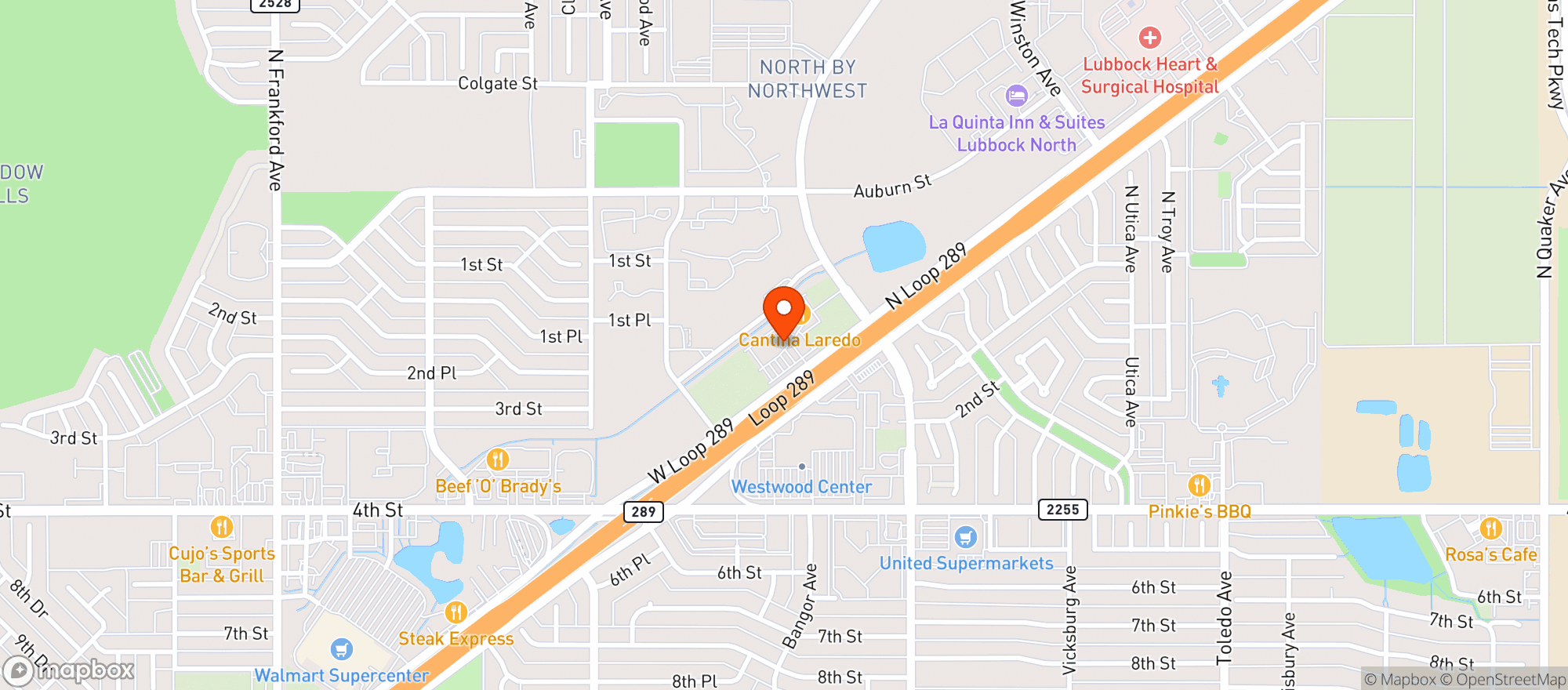 Map showing Alamo Drafthouse Cinema