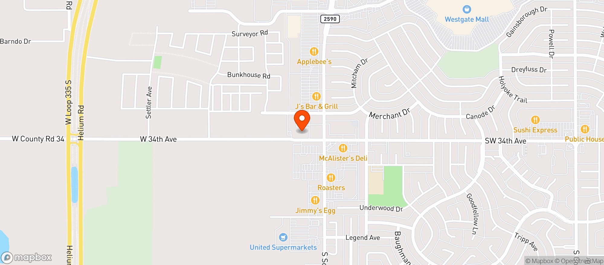 Map showing World Market Amarillo