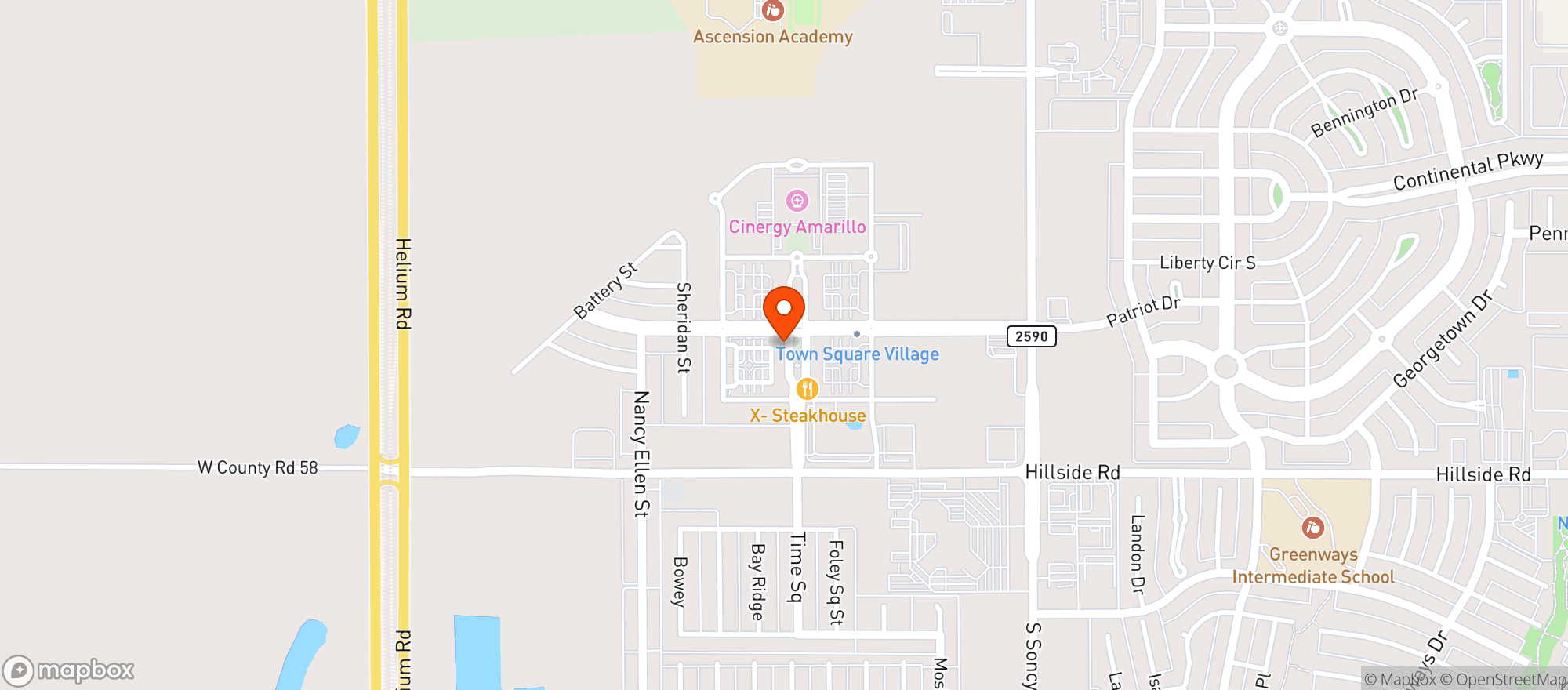 Map showing West Texas Golf Lounge