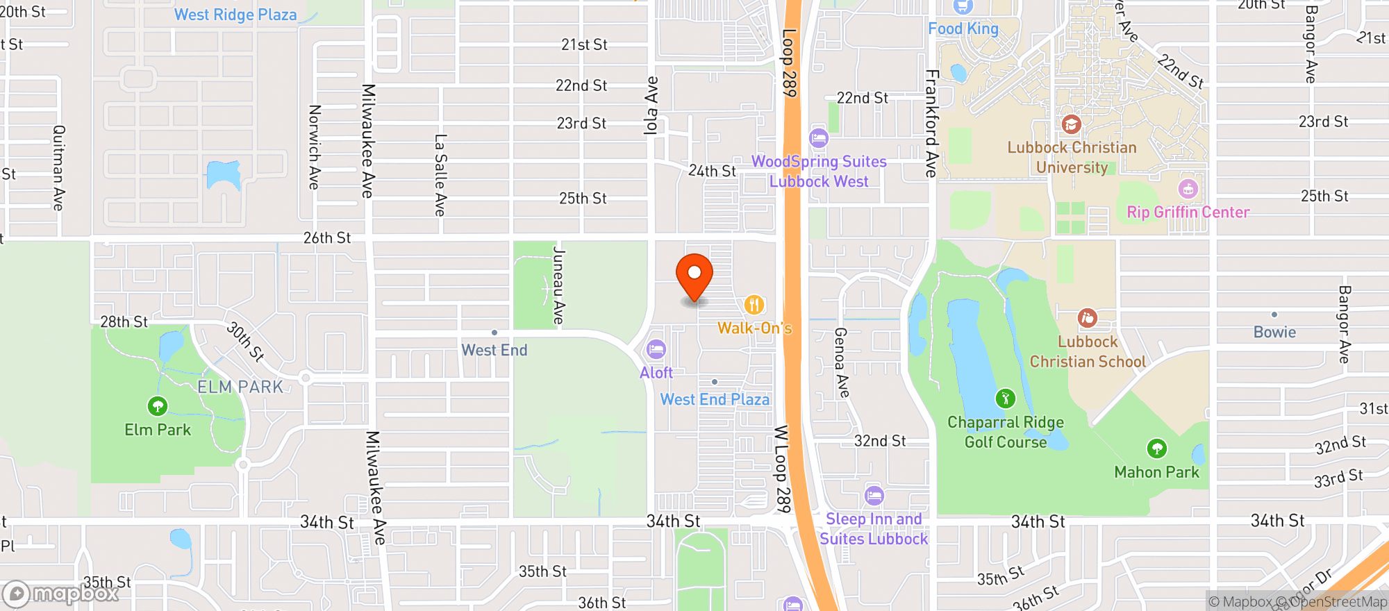 Map showing World Market Lubbock