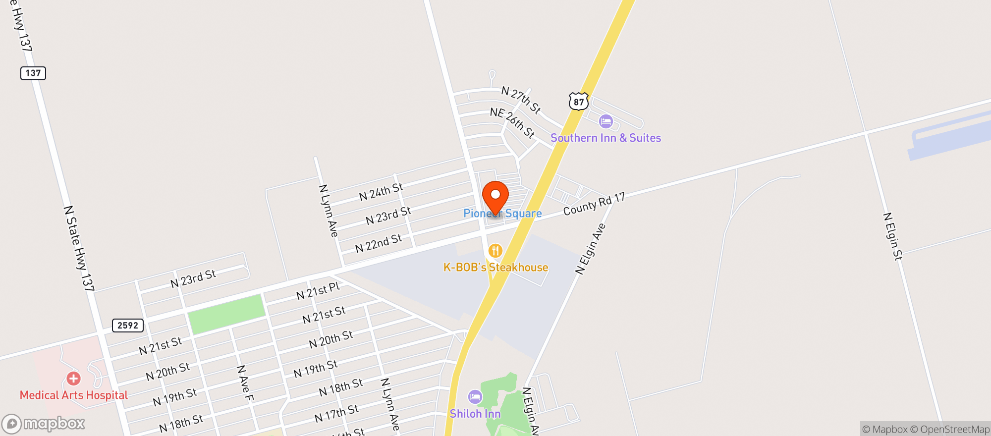 Map showing United Supermarket #2540