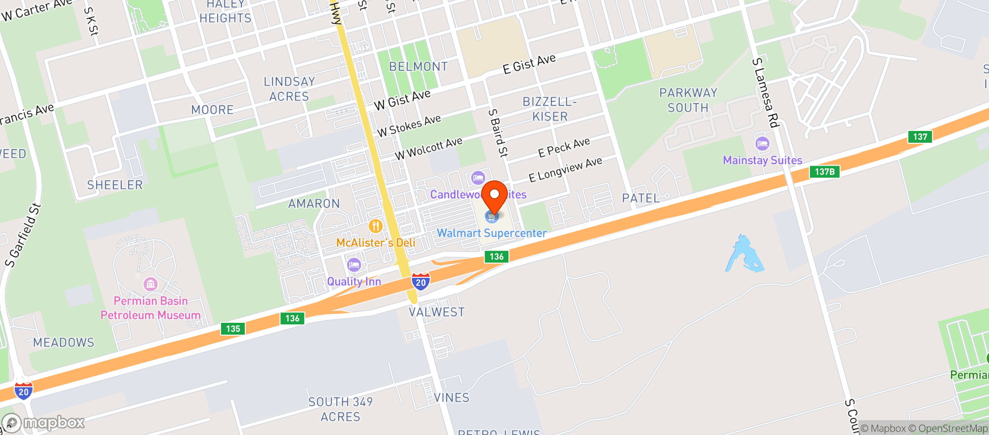 Map showing Walmart Supercenter #3645