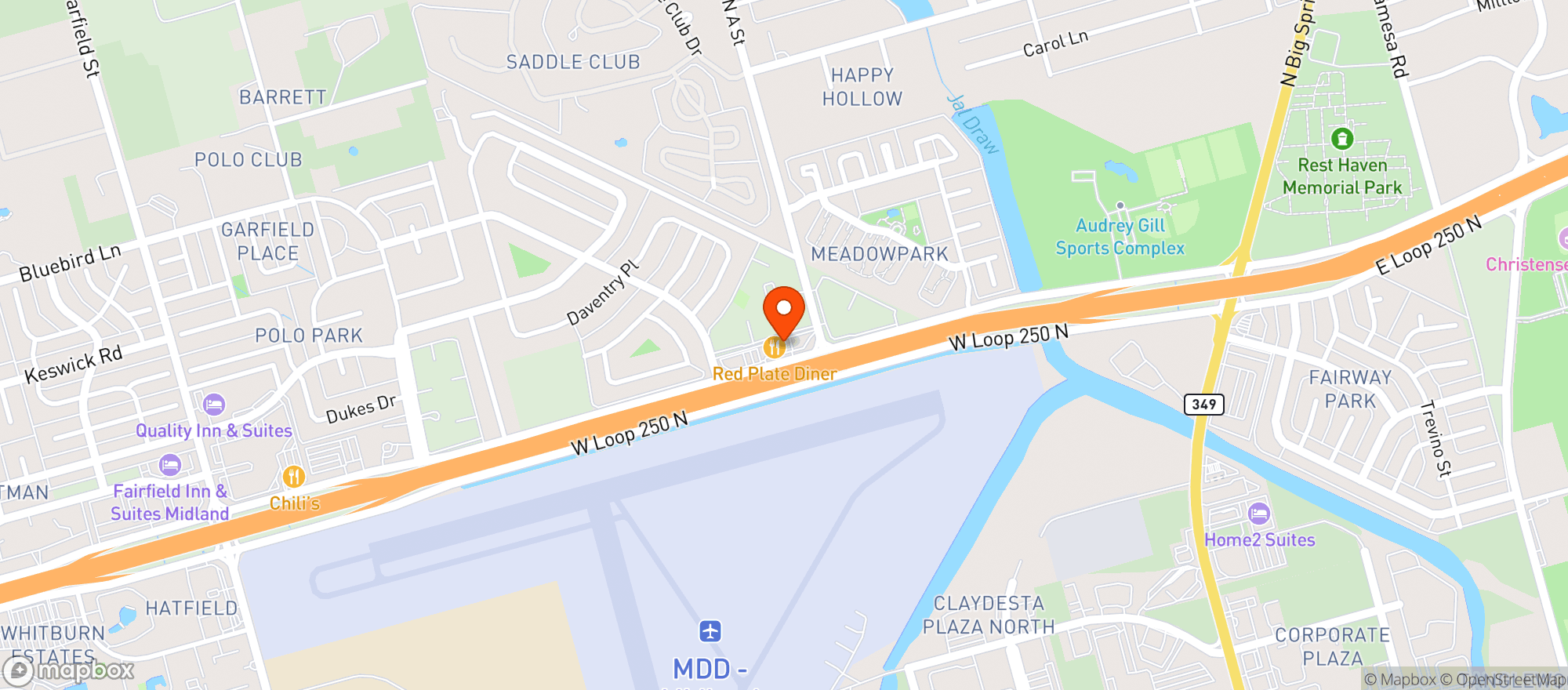 Map showing CBD WAY