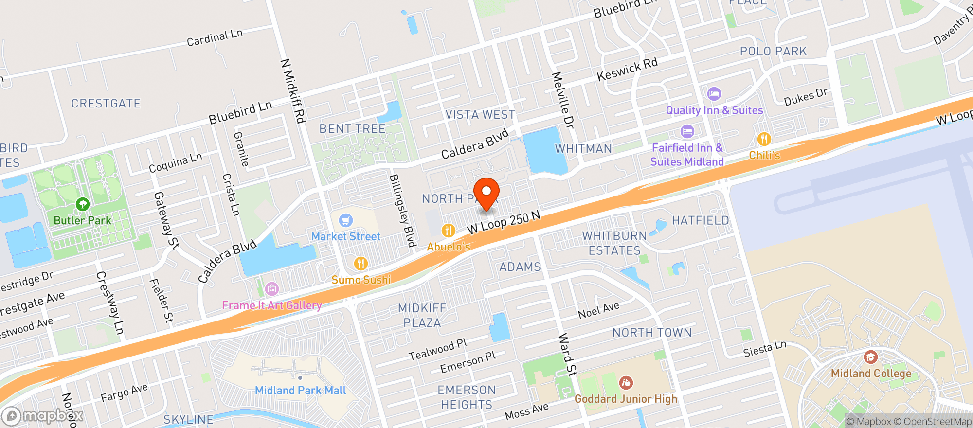 Map showing Vitamin Shoppe - Midland