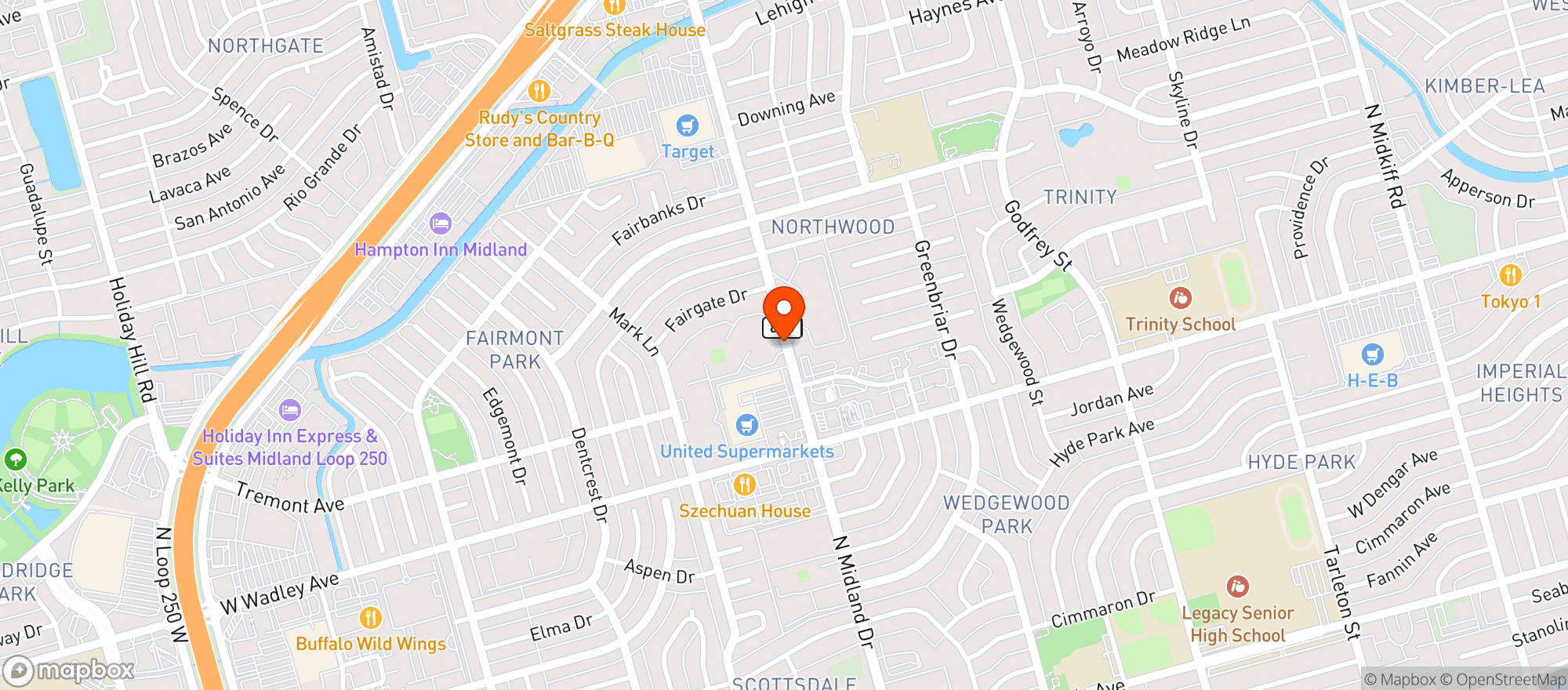 Map showing United Supermarket