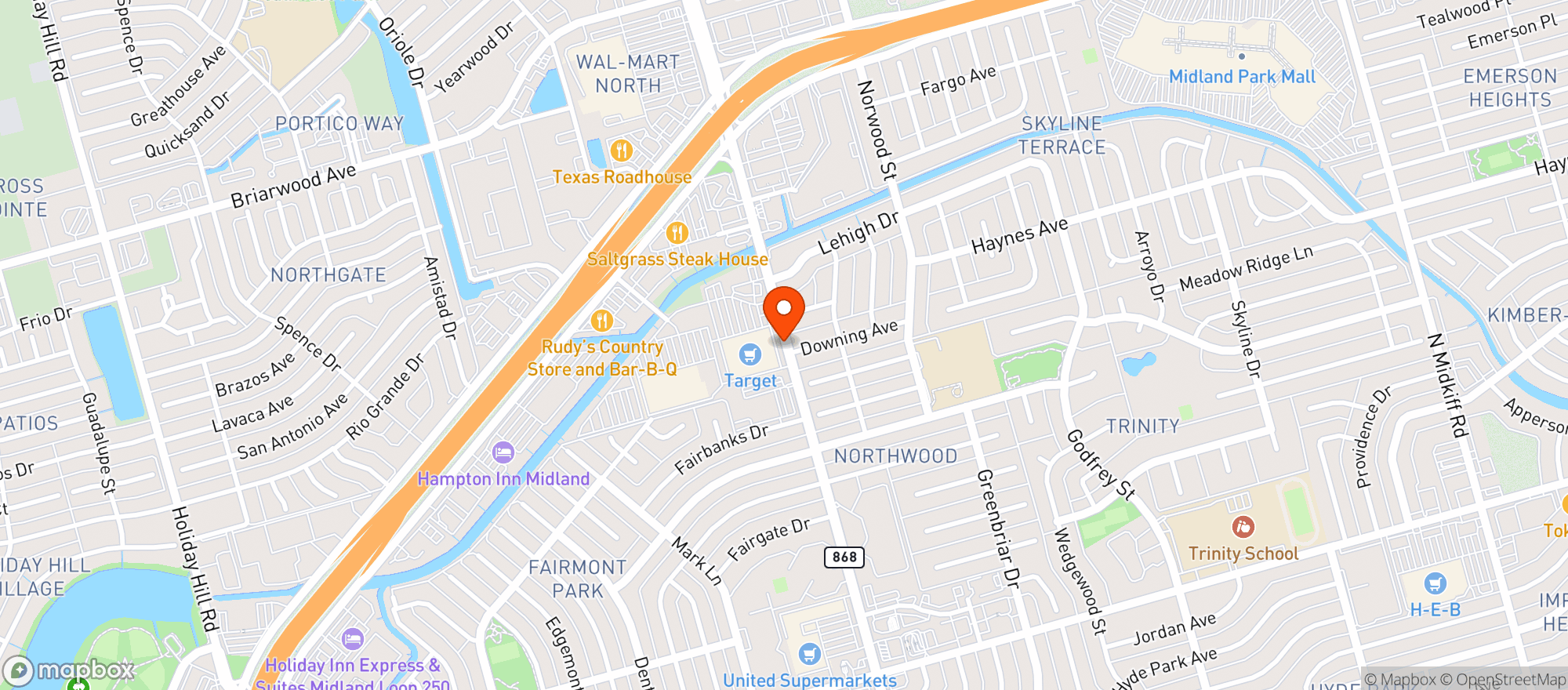 Map showing Target Store