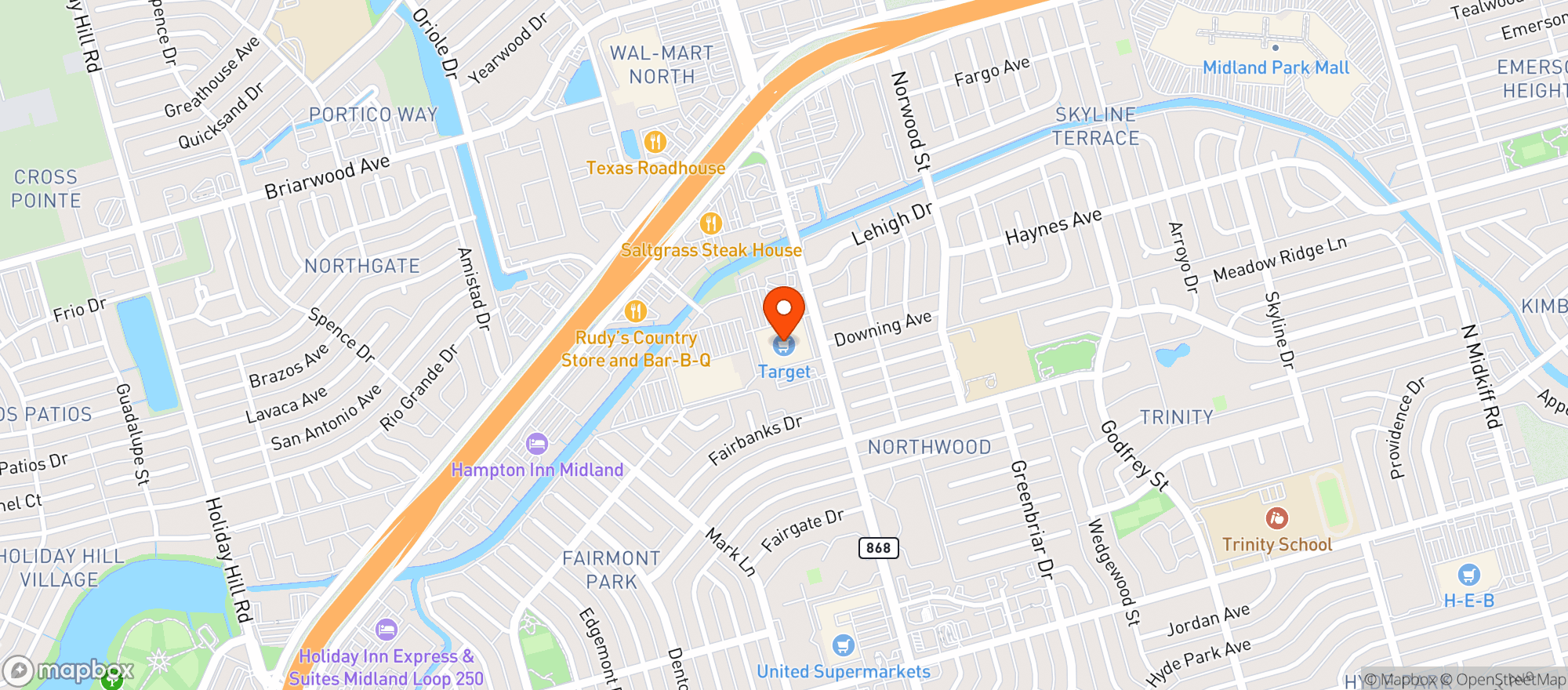 Map showing TARGET