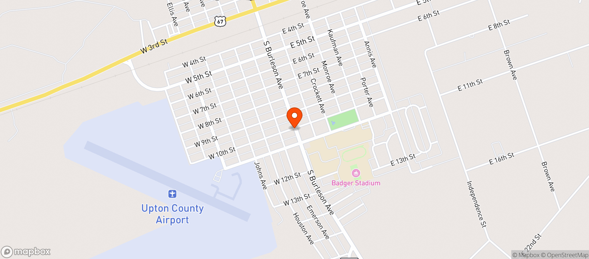 Map showing Allsup's