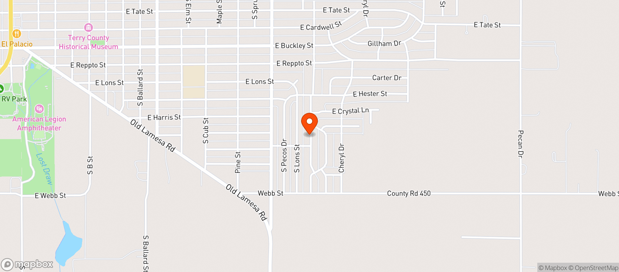 Map showing Dusty Creek Gifts & More