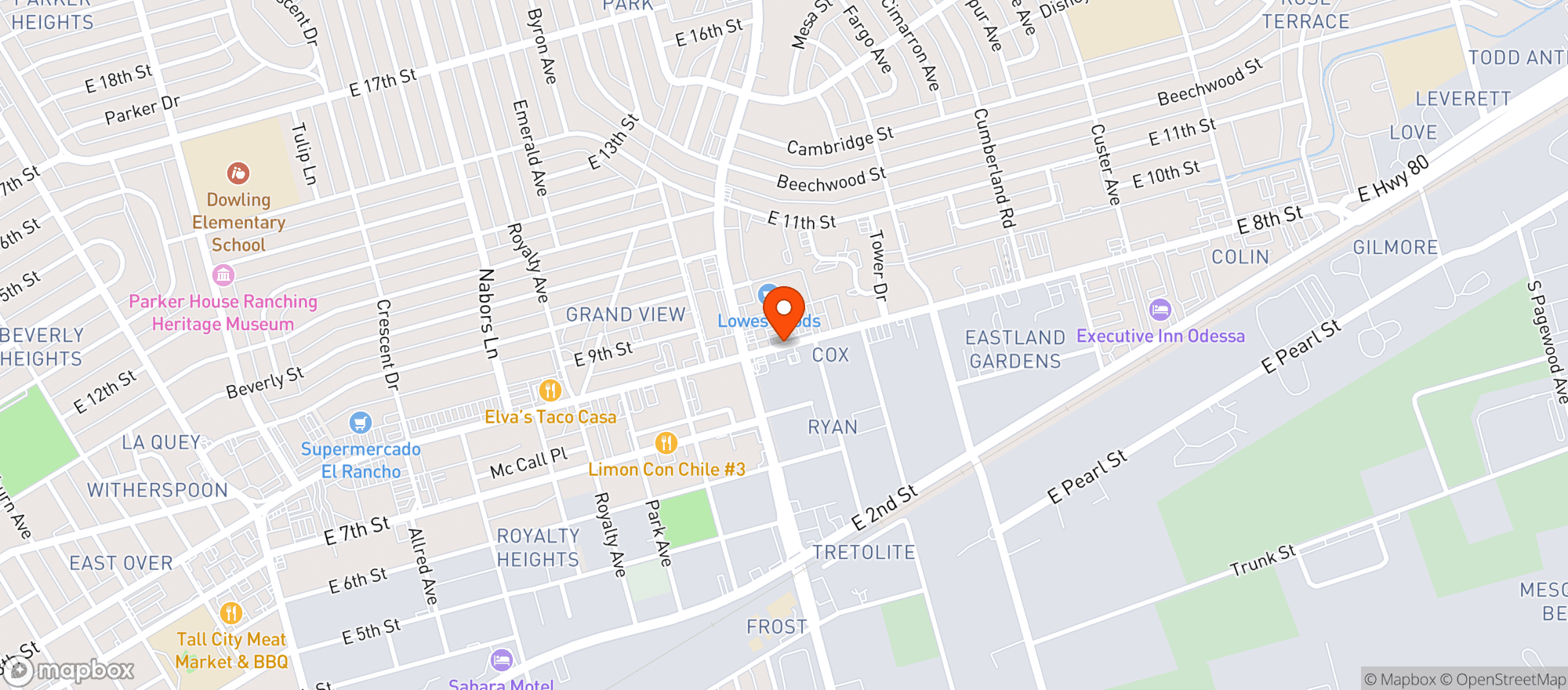 Map showing Lowes