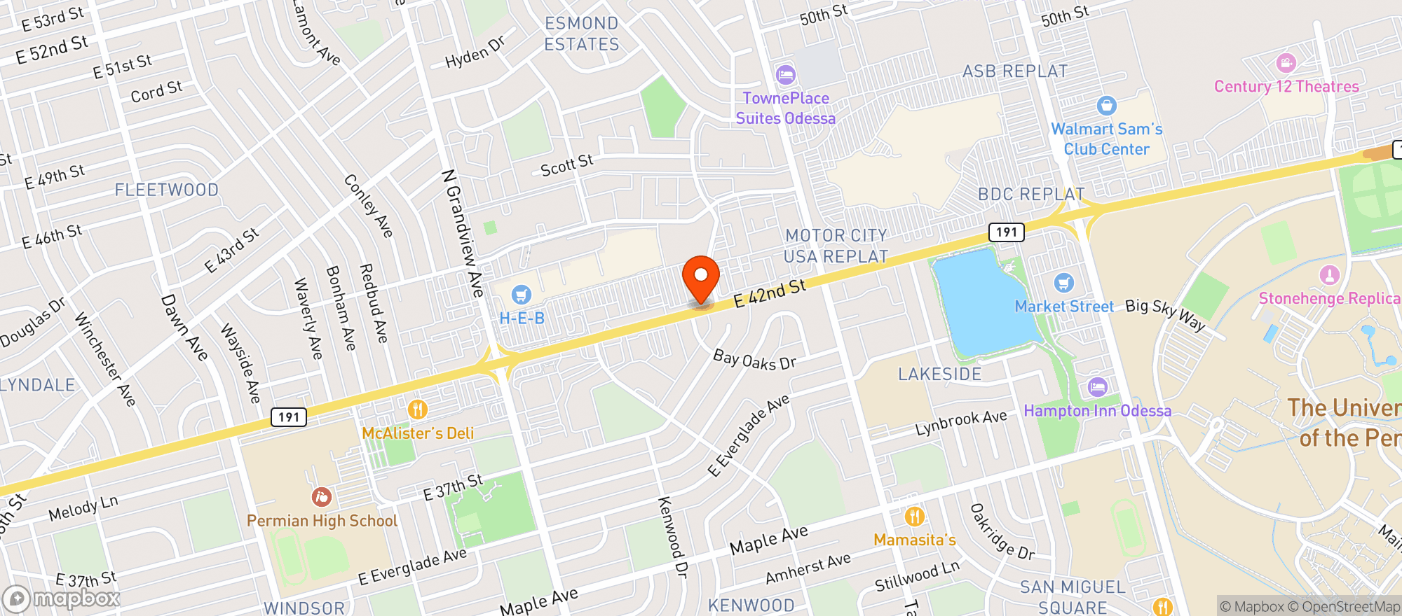 Map showing Target Store