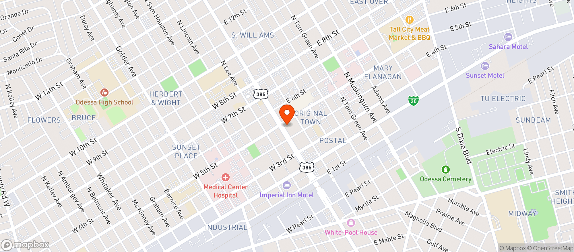 Map showing Patrick Clays Icon Tavern