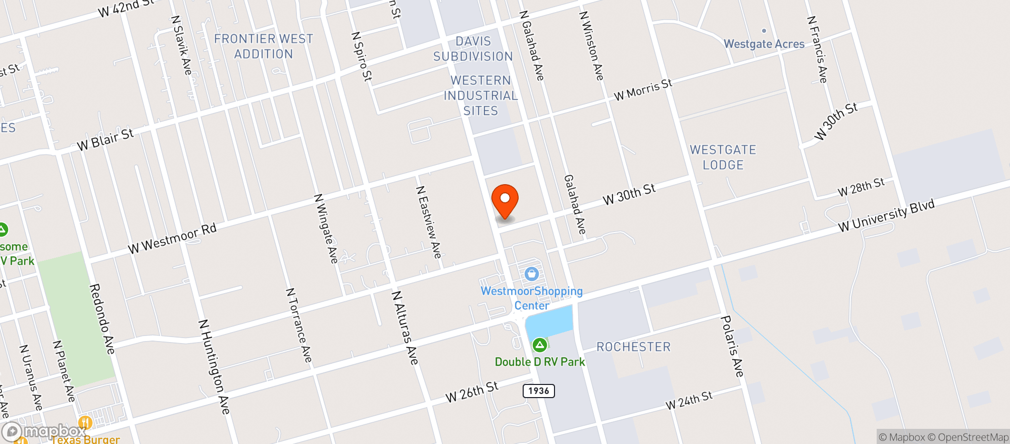 Map showing Twist Off Saloon