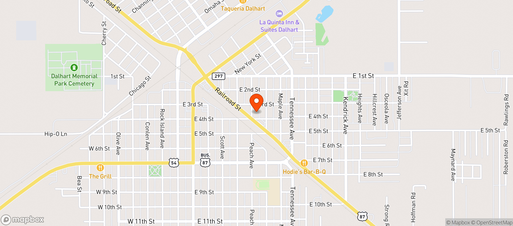 Map showing Allsup's