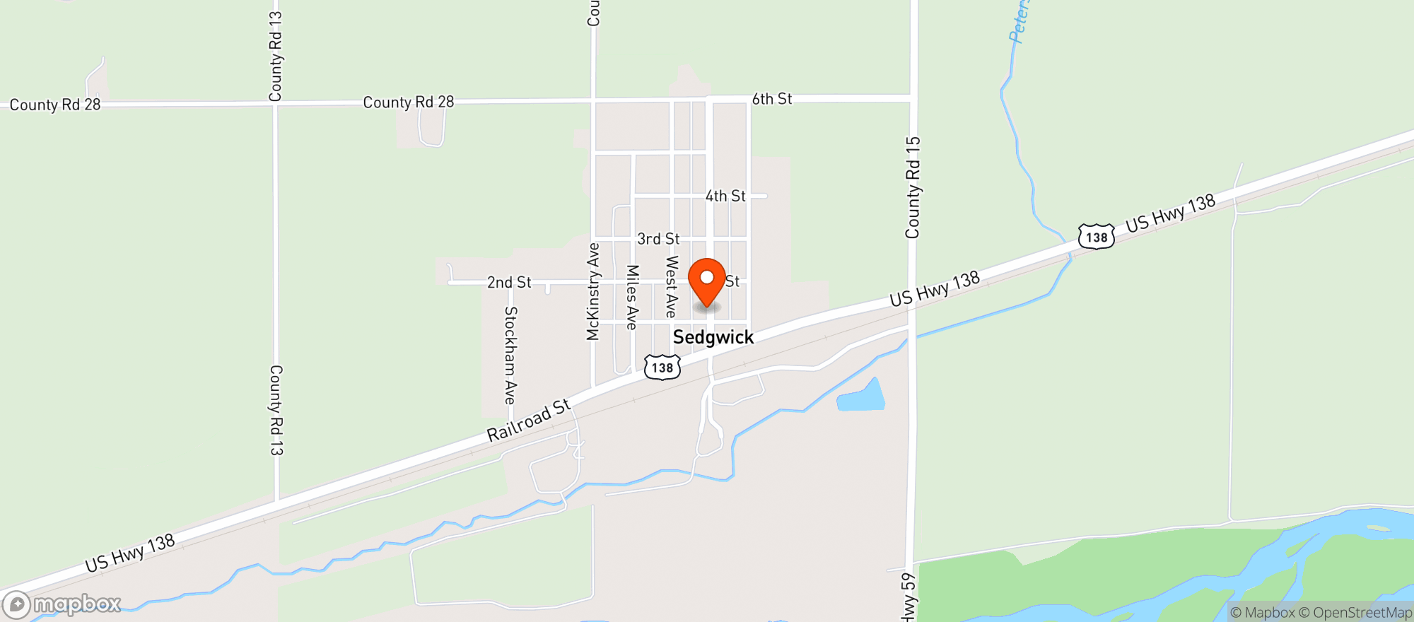 Map showing Sedgwick Liquor