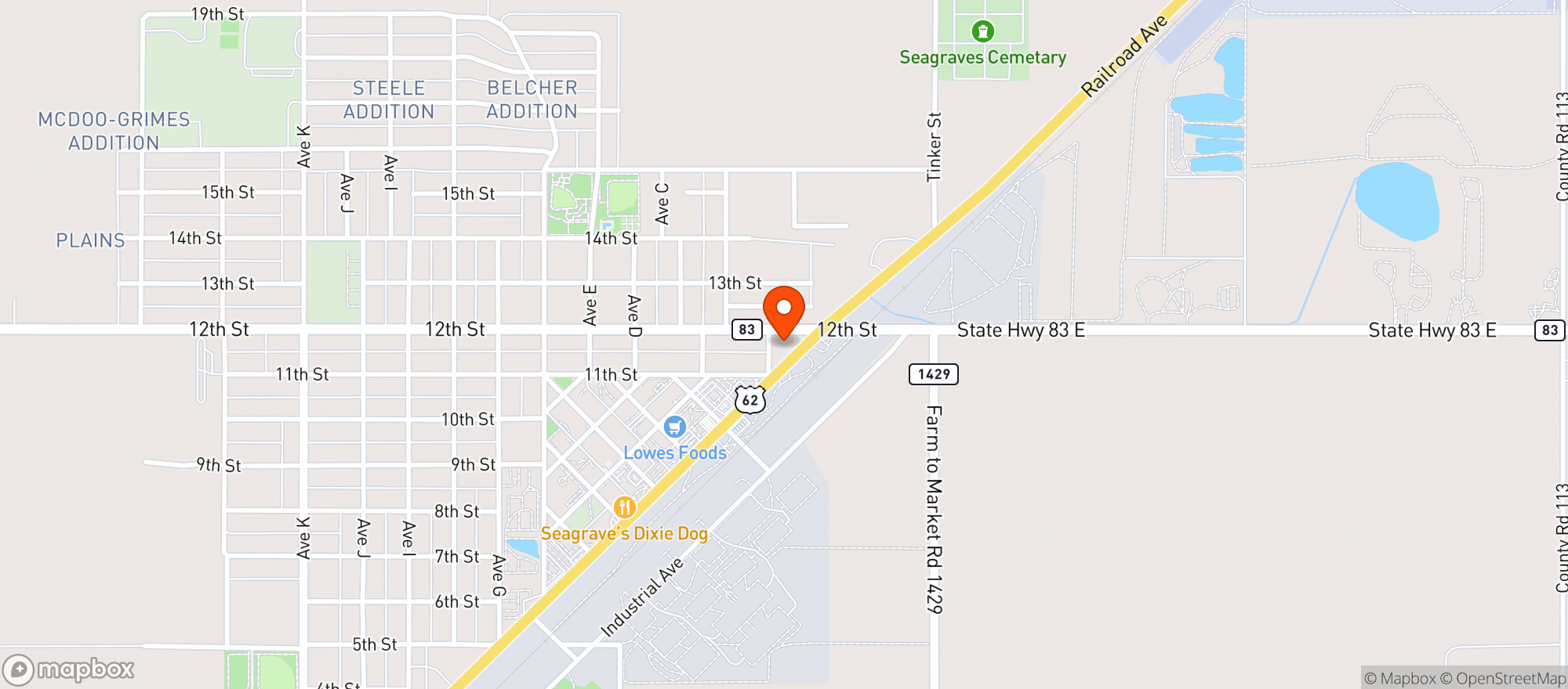 Map showing Allsup's