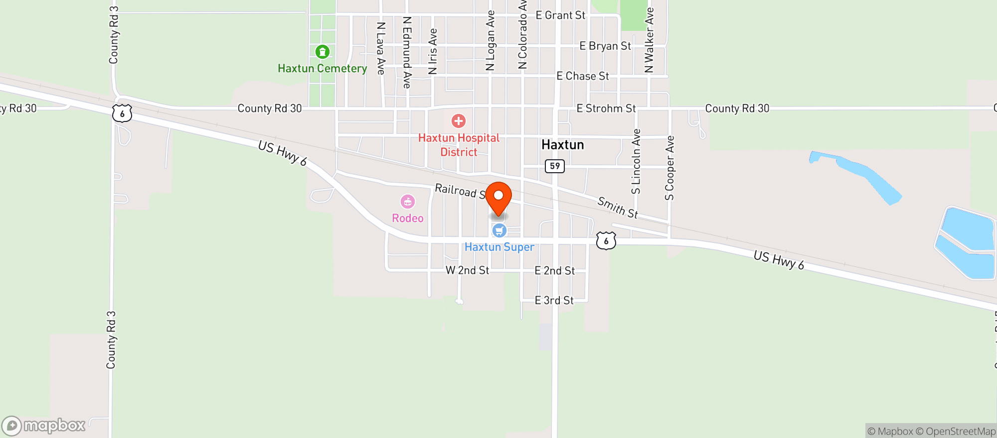 Map showing Haxtun Super's